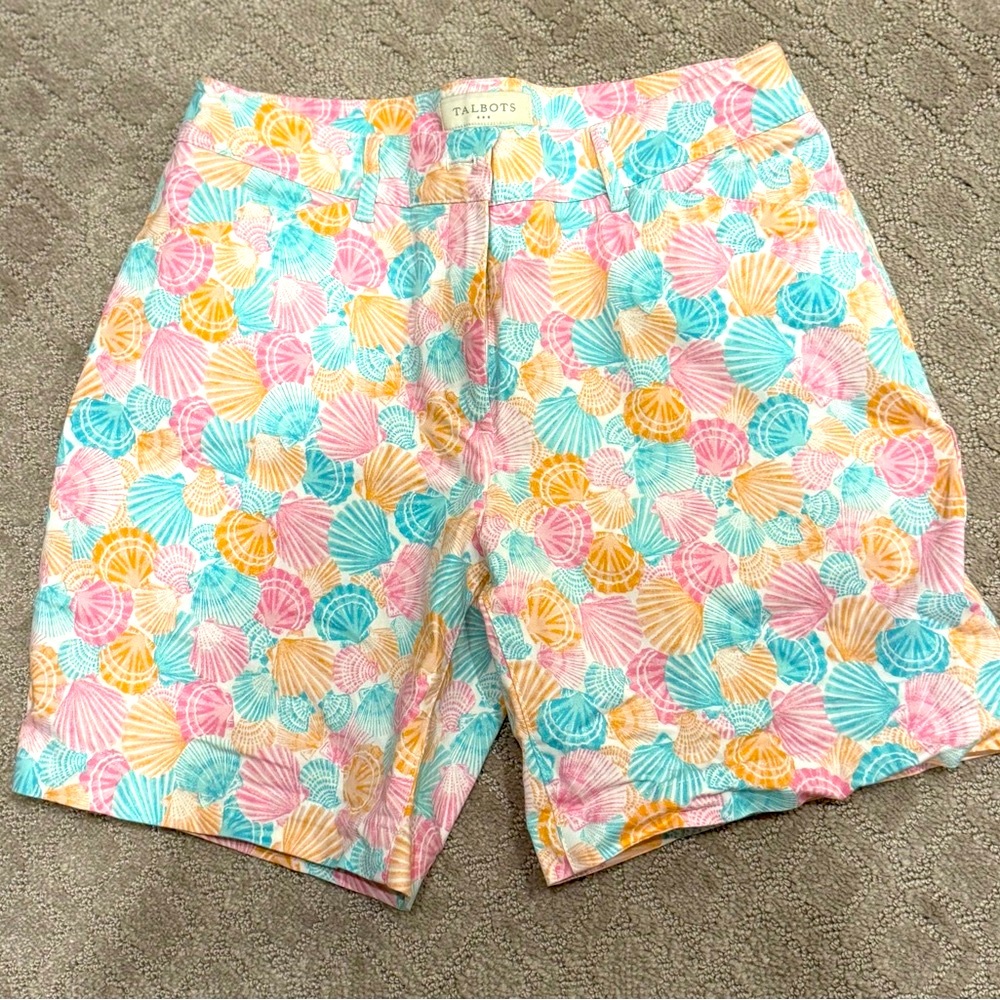 Talbots Multicolor Shell Print Women’s Shorts - Picture 1 of 5